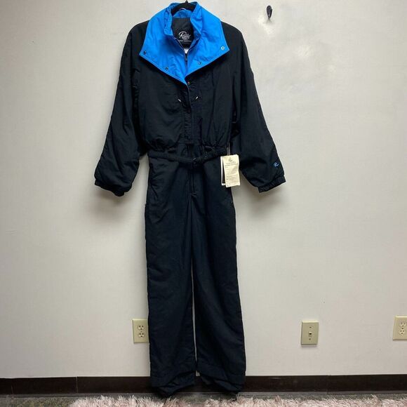 Jackets & Blazers - VTG ROFFE Black Snowsuit‎ Bib Zip Snap Patrice Thinsulate 3M Supplex Ski Suit 12